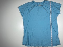 Columbia Omni Wick T Shirt Women XL Blue Nylon Cap Sleeve Hiking Outdoor