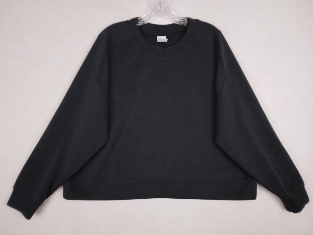 all in motion Women 2XL Black Solid Polyester Blend Pullover Sweatshirt Raglan