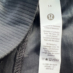 lululemon Align Ribbed Mini-Flare Pull-On Pants Pockets Black 14 32″