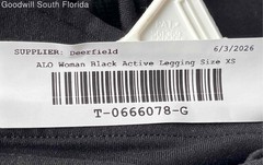 Alo Womens Black Elastic Waist Pull-On Activewear Entwine Ankle Leggings Size XS