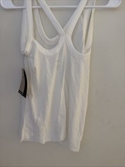 Nike Yoga Luxe Ribbed Strappy Training Top White DD5545 901 Sz M $50