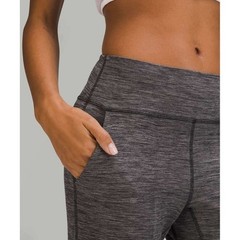 Lululemon Align Cropped Joggers Heathered Grey V Waist Pockets Women’s Size 12