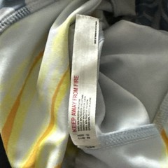 FP Movement Double Take Printed Leggings Women SZ M MidRise 7/8 Pant Yellow Blue