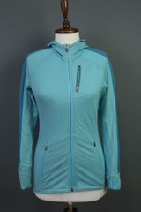 Icebreaker Merino GT Light Blue Full Zip Long Sleeve Hooded Jacket Size S