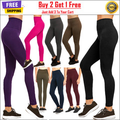 Women Leggings Warm Thick Soft High Waist Tummy Control Fleece Lined Thermal