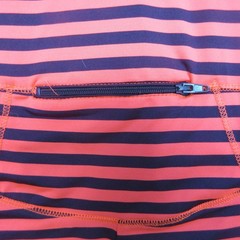 Hannah Shirt Womens XL Black Orange Stripe 1/4 Zip Mock Neck Long Sleeve Running