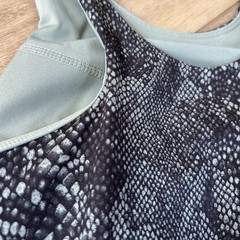 TAIL ACTIVEWEAR Black Gray Green Snakeskin Foundation Tennis Bra Tank Top Sz S