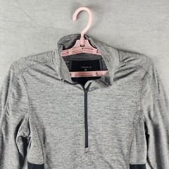 Layer 8 Performance Woman Athletic Pullover Jacket M Gray 1/4 Zip Qwick Dry