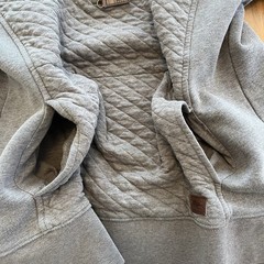 L.L. Bean Womens Quilted Quarter Zip Pullover Top Size Small Grayish Brown