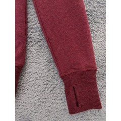 L.L. Bean Cozy Pullover XS Petite Burgundy Red Cowl Neck Thumb Hole