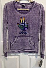 JEDCO Jeep Mountain Wave Women’s Small Pullover Thermal Shirt Kangaroo Pouch