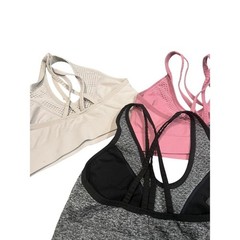 VS Sports Bra M Gray Blue Pink Cream Lot Bundle 4 Strappy Back Workout Comfy