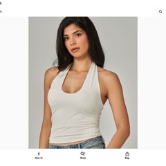 Love Poem Chic White Halter Open Back Top | Double Layer | Size Large NEW