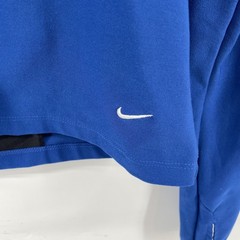 Nike Dri-FIT Running Pullover Women Large Blue Half Zip Thumbholes Built in Tank