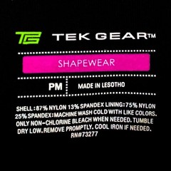 Tek Gear Shapewear Black Activewear Cropped Leggings, size PM