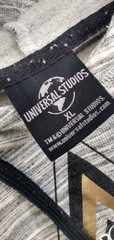 UNIVERSAL STUDIOS Graphic Hoodie XL Metallic Gold Stars Pullover Ringer Sleeve