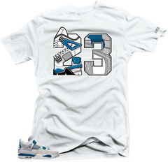 Shirt To Match Jordan 4 Military Blue.The 23 (Blue) White Match Tees