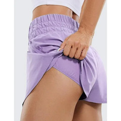 Women Lined Athletic Shorts S Lilac Purple Sporty Athleisure Running USA Seller