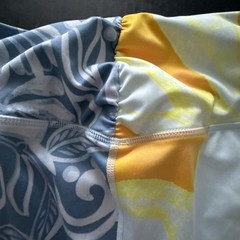 FP Movement Double Take Printed Leggings Women SZ M MidRise 7/8 Pant Yellow Blue