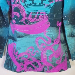 NWT Christian Audigier Crystal Rock Y2K Turquoise Crown Zip Hoodie – Size M