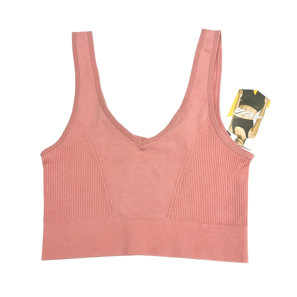 Avia Womens Size XS 0-2 Seamless Washed Crop Tank Pink