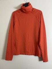 Fabletics Cowl Neck Activewear Pullover Top Shirt Solid Orange Sz M