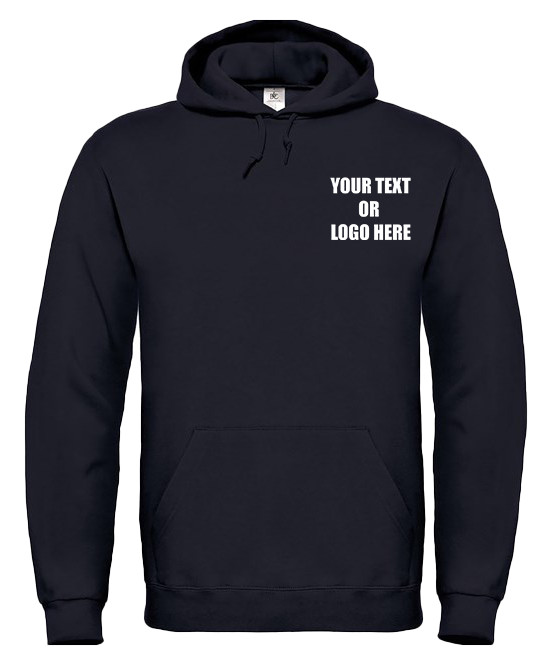 Custom Printed B&C Hooded Sweatshirt Unisex Text Logo Party Workwear Gym BA405