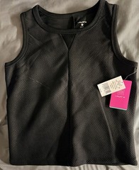 NWT LAYER 8 Ribbed Active Tank Black Size XL