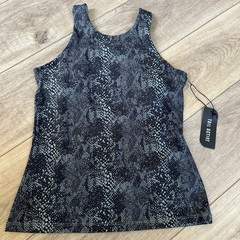 TAIL ACTIVEWEAR Black Gray Green Snakeskin Foundation Tennis Bra Tank Top Sz S