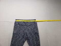 Zella Women Capri Leggings L Tall Gray Elastic Waist Pockets Ankle Zip Active