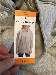 Converse Women’s Full-Zip Jacket XXL Soft Long Beautiful Anywhere Any Time Gray