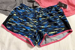 NEW Nike Women’s Pink Gray Blue Yellow Dri-FIT Running Shorts Brief Lot Of 3 M
