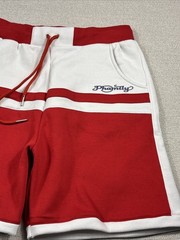Phamily Sweat Shorts Women Size XL Red White Athletic Fleece Thick Jersey HipHop