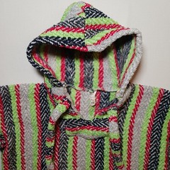 San Jose Womens Baja Hoodie Large Multicolor Crop Wool Acrylic Blend