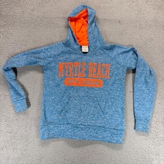 Myrtle Beach Exist Womens Long Sleeve Pullover Hoodie Sweater Blue Orange Size S