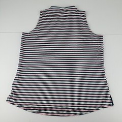 Belyn Key Top Women’s Small Pink Blue White Striped 1/4 Zip Reversible Golf Top