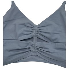 Athleta Sports Bra Womens Small Blue Ruched Front Convertible Strappy Yoga Gym