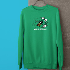 World Bee Day Sweatshirt Cute Cartoon Bumble Bee Honey Nature Lover Novelty Gift
