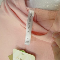 Fabletics Women M Fleur Cropped Pullover Hoodie Pink Lightweight Athleisure NWT