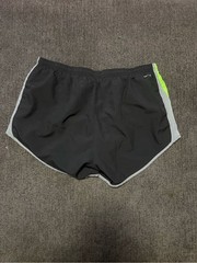 Nike Women’s Dri-FIT Running Shorts Size Large Black Neon Green Reflective