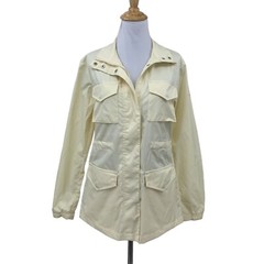 Nike Sportswear M65 Woven Jacket Womens XS Coconut Milk/Sesame Snap Button Zip