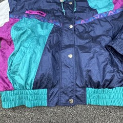 Vintage Andy Johns Jacket Mens Medium Colorblock Windbreaker Nylon Retro 90s