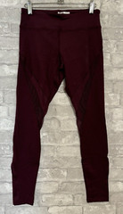 NWT Forever 21 Burgundy Plum Long Leggings Mesh Panels Size Small