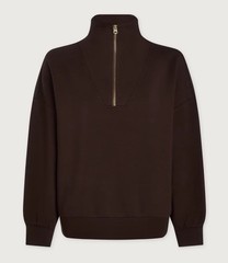 Varley Hawley Half Zip Sweatshirt Double Soft Brown Coffee Size Large NWOT