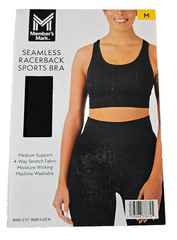 Bra Black Racerback Sports Bra Wicking Machine Wash Women’s M By Members Mark