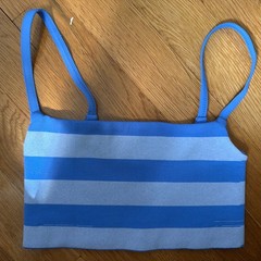 Free People Intimately XS/S Never Better Bandeau Blue/White NWOT W DEFECT