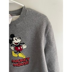 Disney Store Mickey Mouse Sweatshirt Small Gray Fleece Crewneck Vintage Style