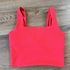 Abercrombie & Fitch YPB Sculptlux Square Neck Tank Crop Top Red XS Brami Basic
