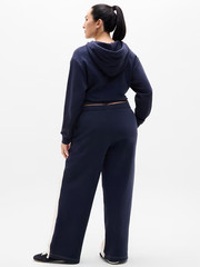 Athleta 2X Forever Fleece Wide Leg Navy Sweatpant High-Rise Plush Pull-On NWT