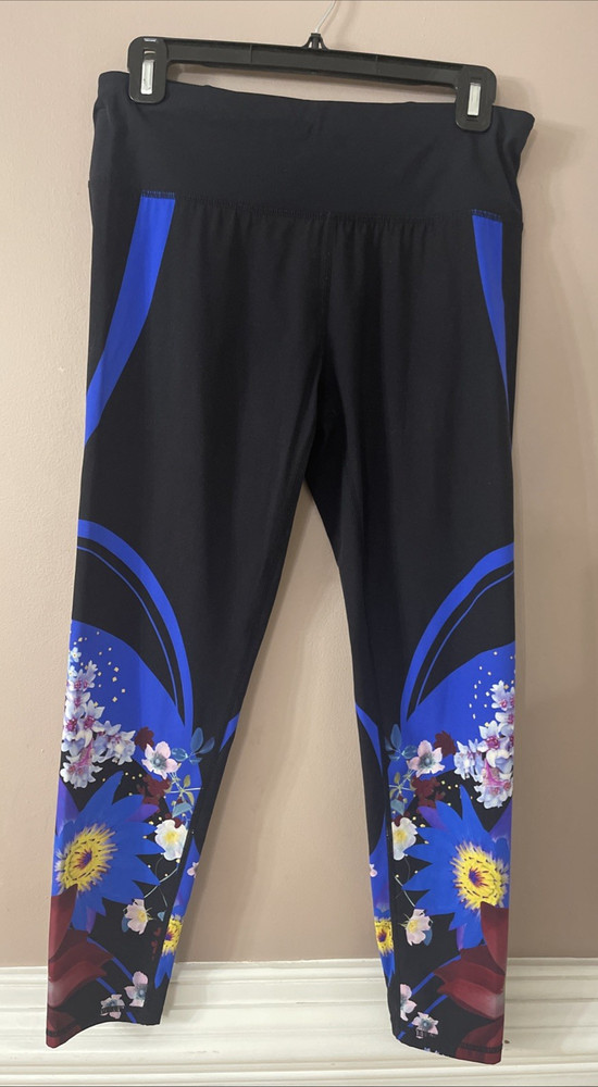 Sweaty Betty London Womens M Limited Edition Print Power Leggings Black Floral